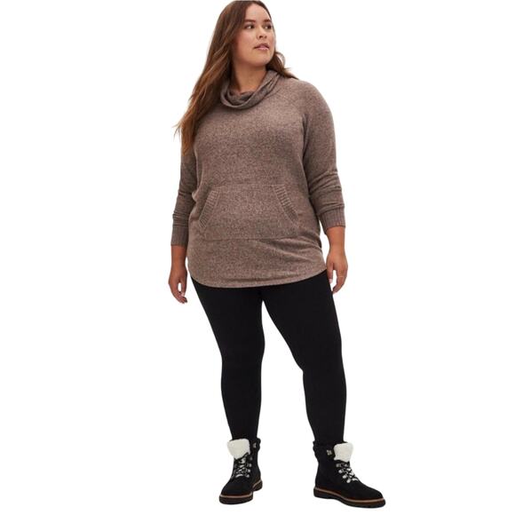 Torrid Super Soft Plush Cowl Neck Raglan Tunic Sweatshirt Women’s Sz 1 1X 14/16 - Picture 1 of 7